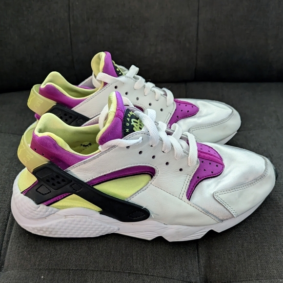 Nike Air Huarache OG Neon Yellow Magenta DD1068 104 - SIZE 8.5 MENS / 10 WOMENS - Picture 5 of 8